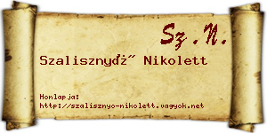 Szalisznyó Nikolett névjegykártya