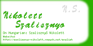 nikolett szalisznyo business card